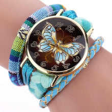 Retro Leather Women Butterfly Watch