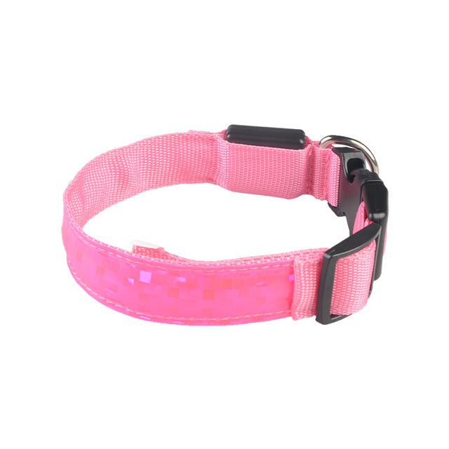 Night Safety LED Pet Dog Collar Luminous Lattice Necklace Light Collar