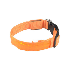 Night Safety LED Pet Dog Collar Luminous Lattice Necklace Light Collar