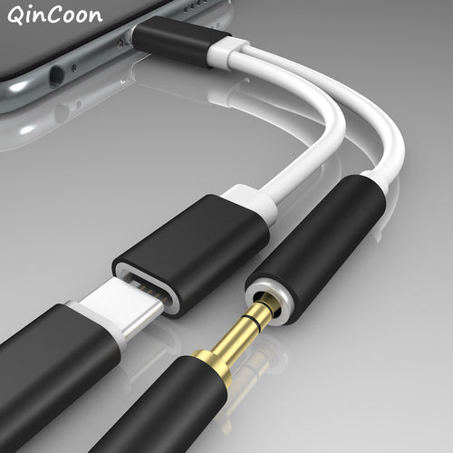 2 in 1 USB Type C to 3.5mm Jack Headphone Adapter Type-c to Earphone AUX Audio Charging Splitter Cable for Samsung