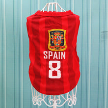 2018 World Cup Football Soccer Jersey Pet Dog Cool Cat Sport Vest Summer Breathable Dogs Vests Sportswear Football Clothes Spain