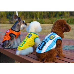 2018 World Cup Football Soccer Jersey Pet Dog Cool Cat Sport Vest Summer Breathable Dogs Vests Sportswear Football Clothes Spain