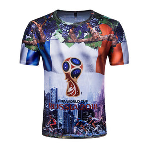 2018 Russia T-shirt Men/Women 3D Print Flag Slim Fit Short Sleeve T Shirt Soccer Jerseys World Cup Tees Tops