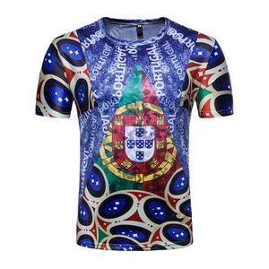 2018 Russia T-shirt Men/Women 3D Print Flag Slim Fit Short Sleeve T Shirt Soccer Jerseys World Cup Tees Tops