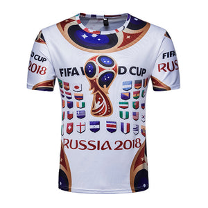 2018 Russia T-shirt Men/Women 3D Print Flag Slim Fit Short Sleeve T Shirt Soccer Jerseys World Cup Tees Tops