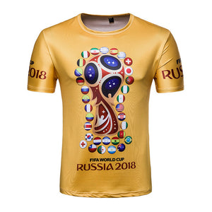 2018 Russia T-shirt Men/Women 3D Print Flag Slim Fit Short Sleeve T Shirt Soccer Jerseys World Cup Tees Tops